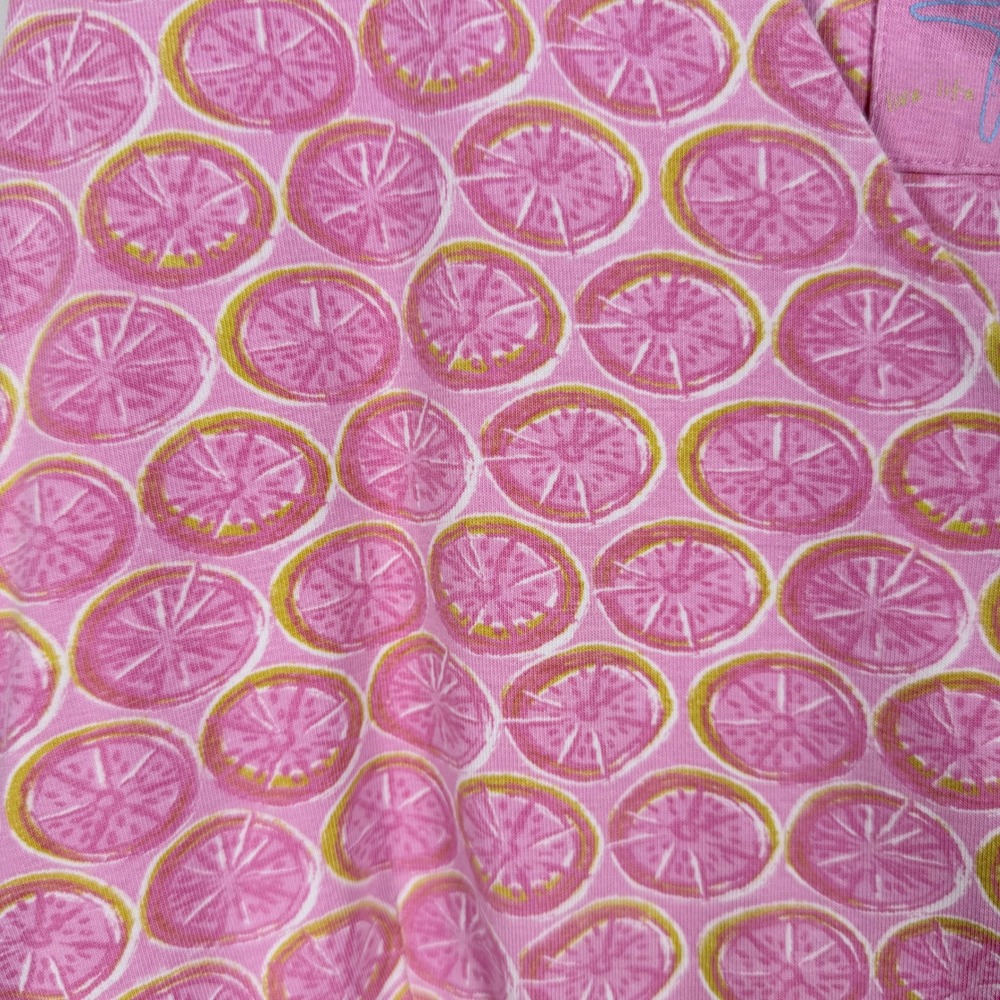Coastal Fresh Produce Pink Citrus Fruit Print Wrap Dress XL Sleeveless  *Flawed - Picture 12 of 12